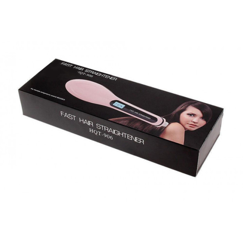 Гребінець випрямляч Fast Hair Straightener. Колір рожевий