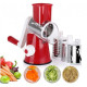 Овочерізка мультислайсер Tabletop Drum Grater Kitchen Master Терка для овочів та фруктів 3 насадки. Колір: червоний