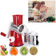 Овочерізка мультислайсер Tabletop Drum Grater Kitchen Master Терка для овочів та фруктів 3 насадки. Колір: червоний