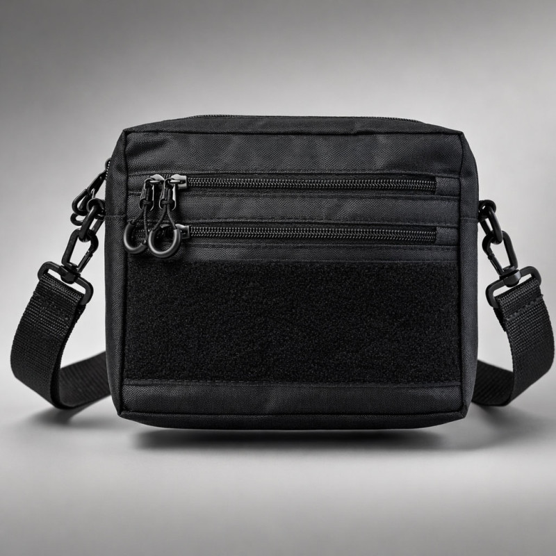 Сумка для патчів Cordura 600D — 5 кишень, месенджер чорний з тканини