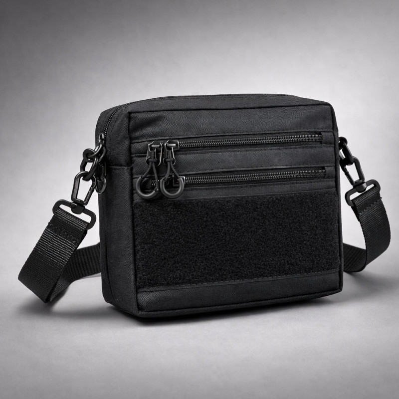 Сумка для патчів Cordura 600D — 5 кишень, месенджер чорний з тканини