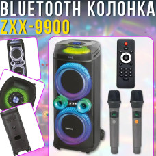 Портативна акустична колонка ZXX-9900 з 2 мікрофонами динаміки 2х10 дюймів