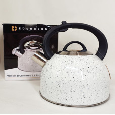 Чайник зі свистком Edenberg EB-1440 з мармуровим покриттям 2.5л White