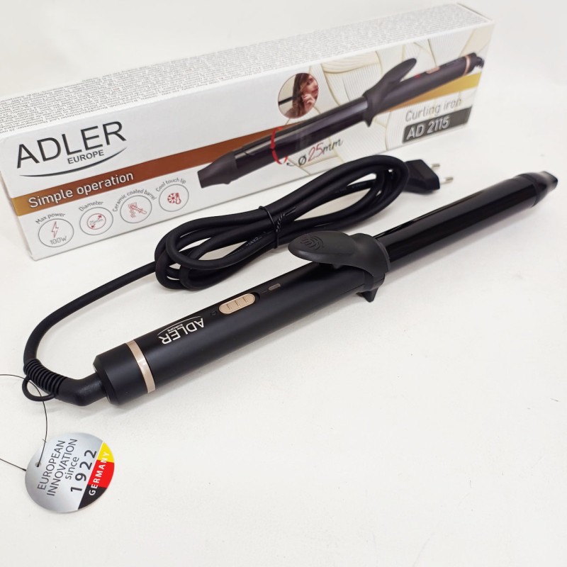 Плойка для завивки волос Adler AD 2115 Curly 100Вт с керамическим покрытием диаметр 25 мм