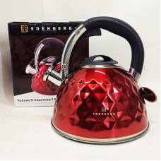 Чайник из нержавеющей стали Edenberg EB-8833 со свистком с индукционным дном 3л Red
