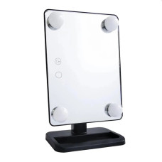 Настольное зеркало для макияжа Cosmetie mirror 360 Rotation Angel с подсветкой Black