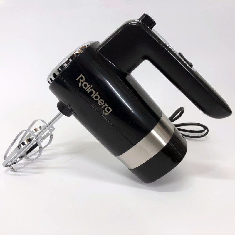 Міксер ручний Rainberg RB-2216 (5 швидкостей, 2 насадки та підставка) 600W