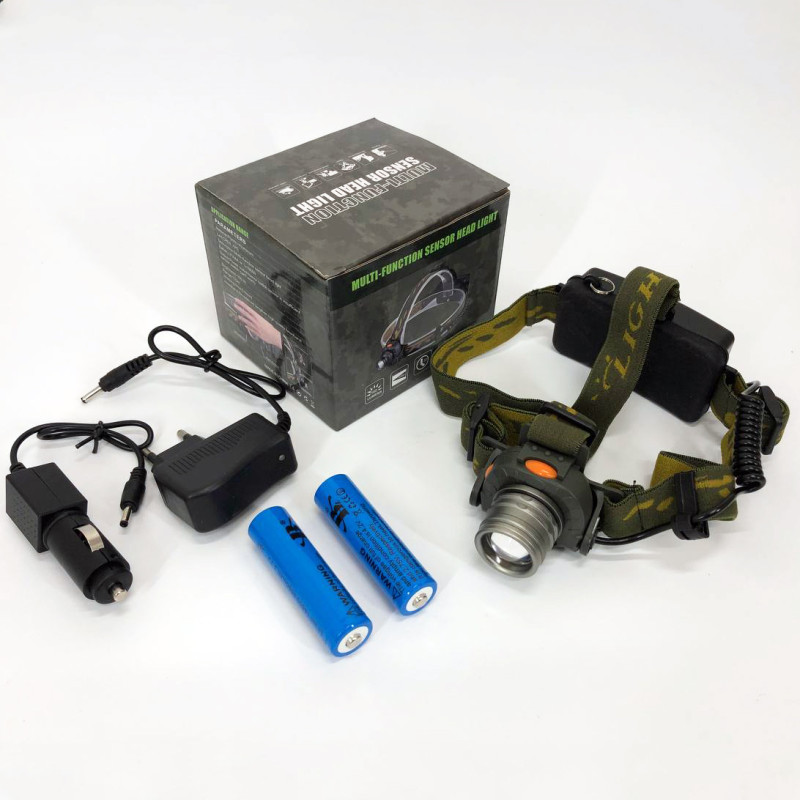 Налобний ліхтар тактичний Bailong BL 1505\602B SENSOR з датчиком руху