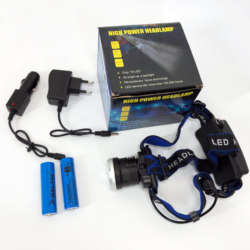 Налобний ліхтар Bailong BL-T24-P50 акумуляторний LED/Zoom 3 режими роботи