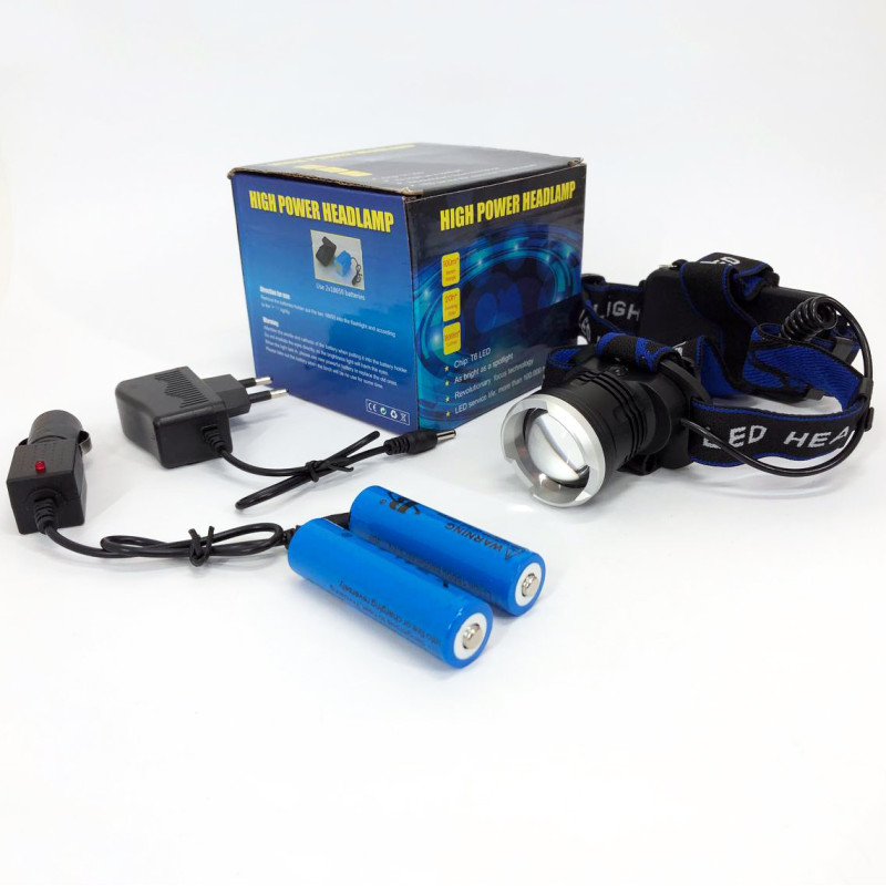 Налобний ліхтар Bailong BL-T24-P50 акумуляторний LED/Zoom 3 режими роботи