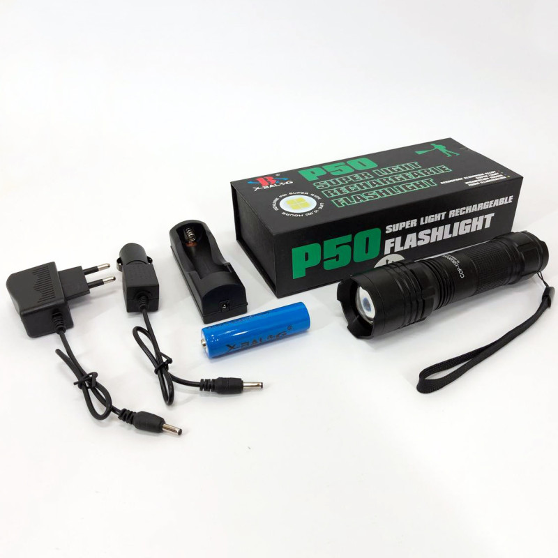 Кишеньковий тактичний ліхтар Bailong BL-8900-P50 акумуляторний ліхтар 12 та 220 Вт