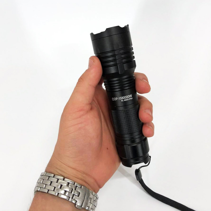 Кишеньковий тактичний ліхтар Bailong BL-8900-P50 акумуляторний ліхтар 12 та 220 Вт