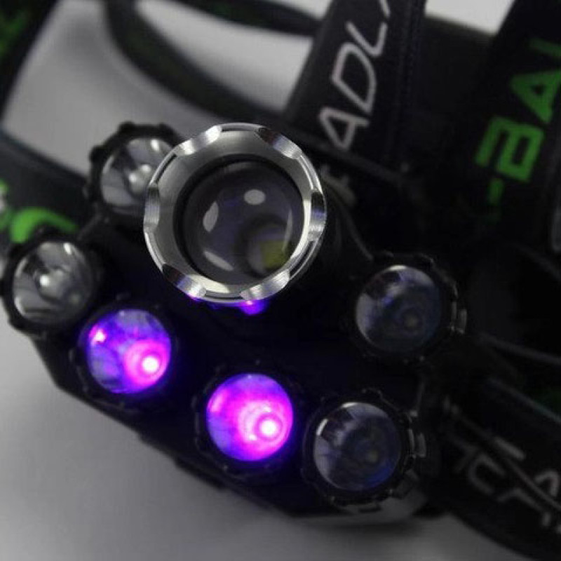 Яскравий світлодіодний ліхтар налобний Bailong Police BL-T78 5 led білий + 2 ультрафіолетовий