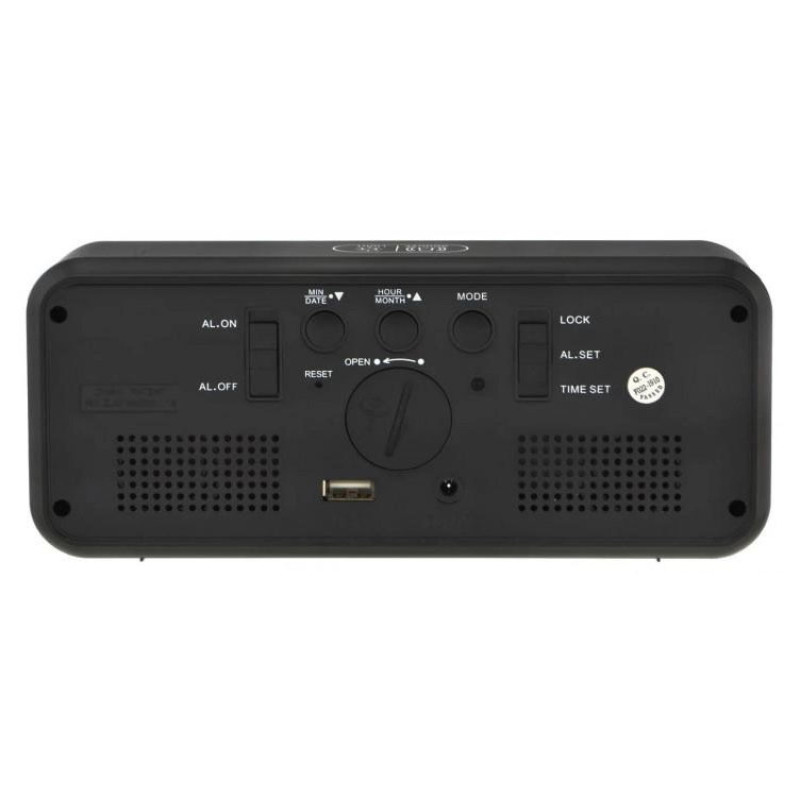 Годинник настільний DT-6508 з будильником та USB зарядкою із зеленим підсвічуванням