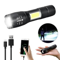 Ліхтарик акумуляторний ручний Bailong BL-29 діод T6 + COB (зарядка від USB)