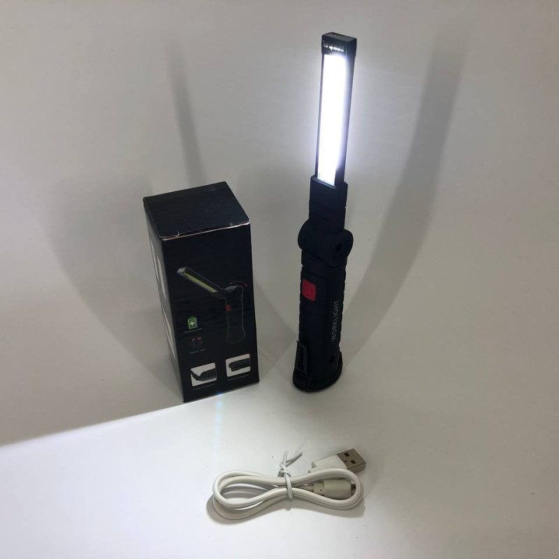 Ліхтар кемпінг W51-SMD+COB, поворот на 180º+180º, магніт, затискач, гак для підвісу, вбудований акумулятор