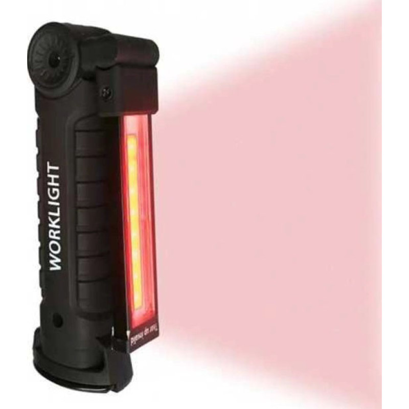 Світлодіодний ліхтар кемпінг W52 SMD+COB, червоний+білий, магніт, гачок