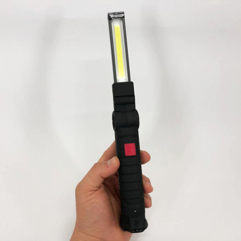 Світлодіодний ліхтар кемпінг W52 SMD+COB, червоний+білий, магніт, гачок