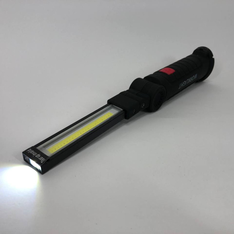 Світлодіодний ліхтар кемпінг W52 SMD+COB, червоний+білий, магніт, гачок