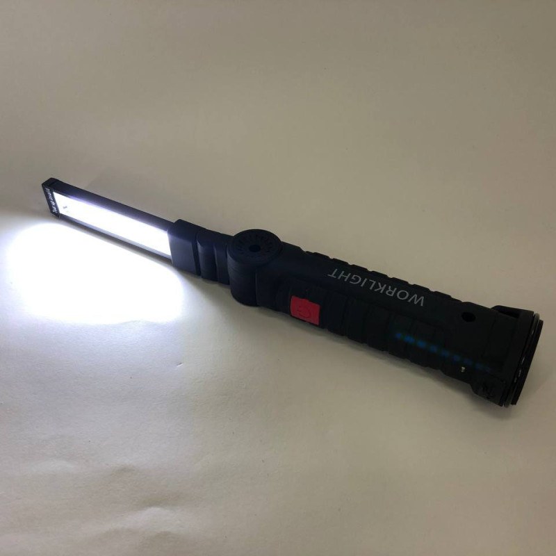 Світлодіодний ліхтар кемпінг W52 SMD+COB, червоний+білий, магніт, гачок