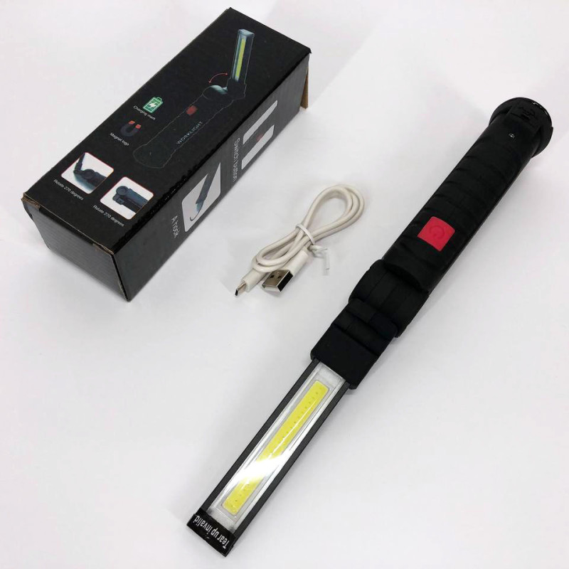 Світлодіодний ліхтар кемпінг W52 SMD+COB, червоний+білий, магніт, гачок