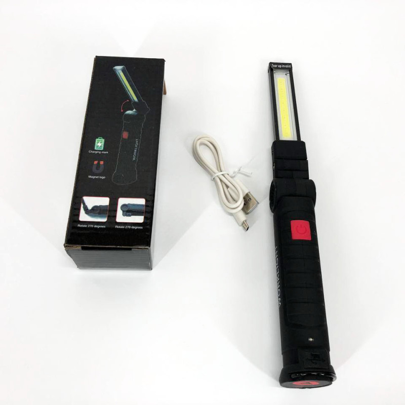 Світлодіодний ліхтар кемпінг W52 SMD+COB, червоний+білий, магніт, гачок