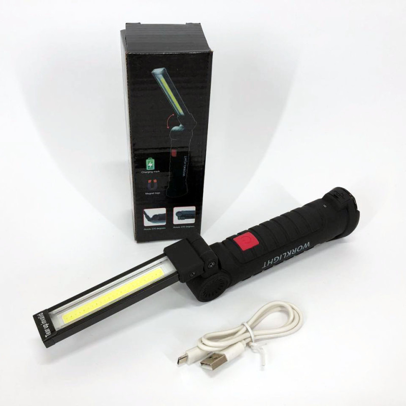 Світлодіодний ліхтар кемпінг W52 SMD+COB, червоний+білий, магніт, гачок