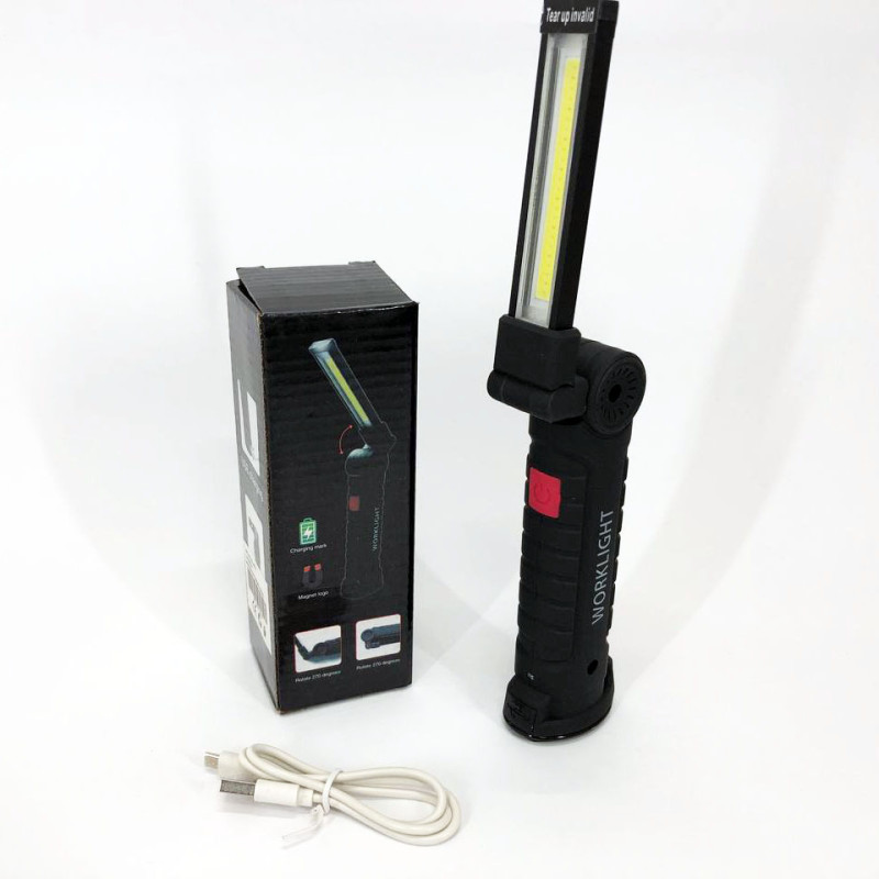 Світлодіодний ліхтар кемпінг W52 SMD+COB, червоний+білий, магніт, гачок