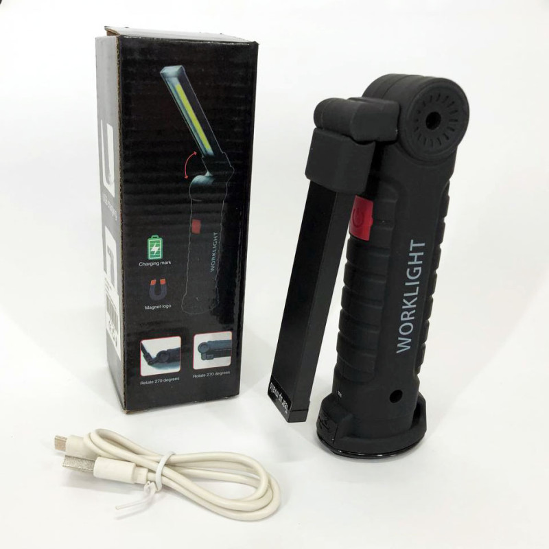 Світлодіодний ліхтар кемпінг W52 SMD+COB, червоний+білий, магніт, гачок