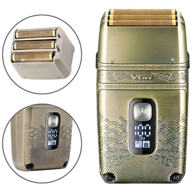 Професійна електробритва Шейвер VGR V-335 Shaver з трьома ножовими блоками