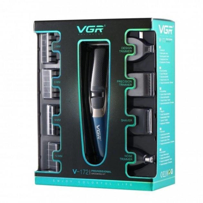 Машинка триммер VGR V-172 для стрижки волосся на акумуляторі заряджання USB-кабель