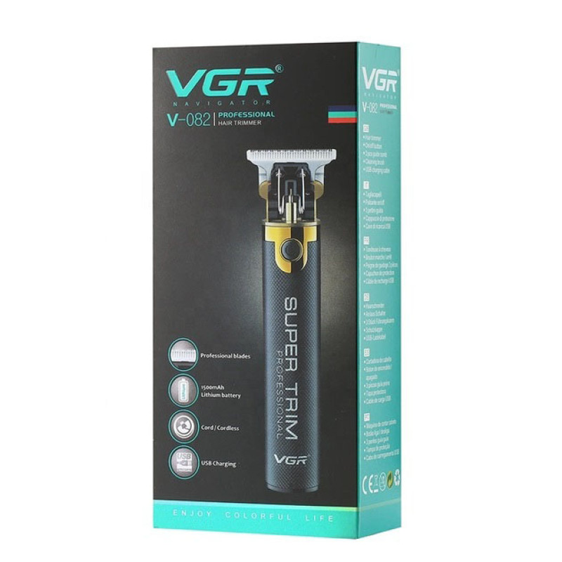Машинка для стрижки VGR V-082 бездротова професійна акумуляторна + 3 насадки триммер для волосся