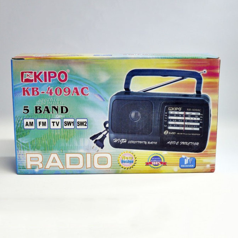 Радіоприймач Kipo KB-409 AC потужний радіо FM c usb живлення від батареї R20 або від мережі Чорний