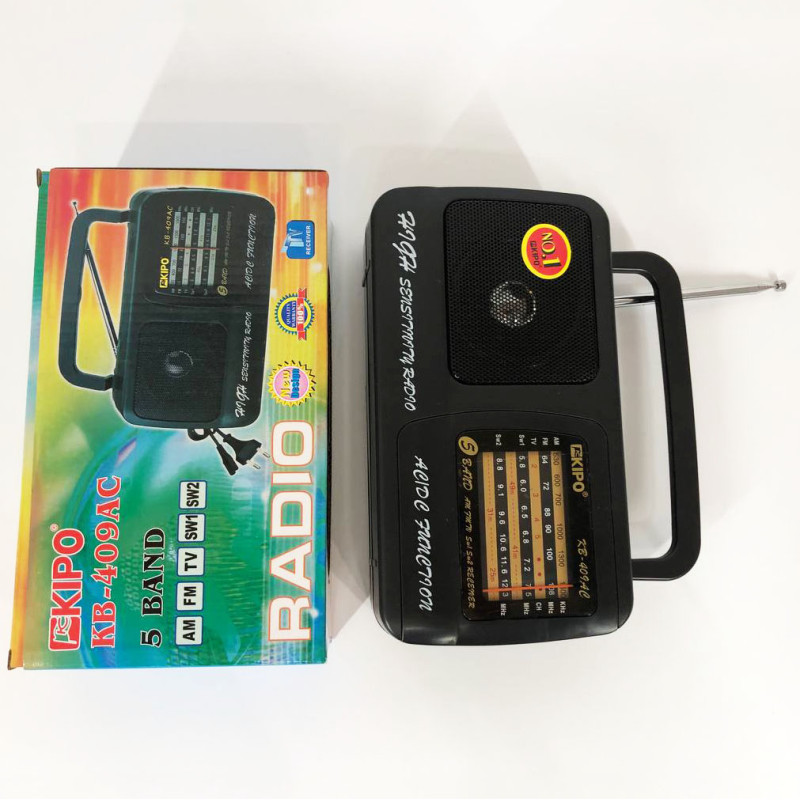 Радіоприймач Kipo KB-409 AC потужний радіо FM c usb живлення від батареї R20 або від мережі Чорний