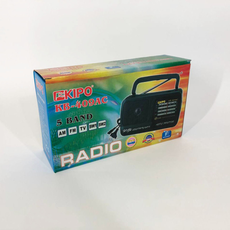 Радіоприймач Kipo KB-409 AC потужний радіо FM c usb живлення від батареї R20 або від мережі Чорний
