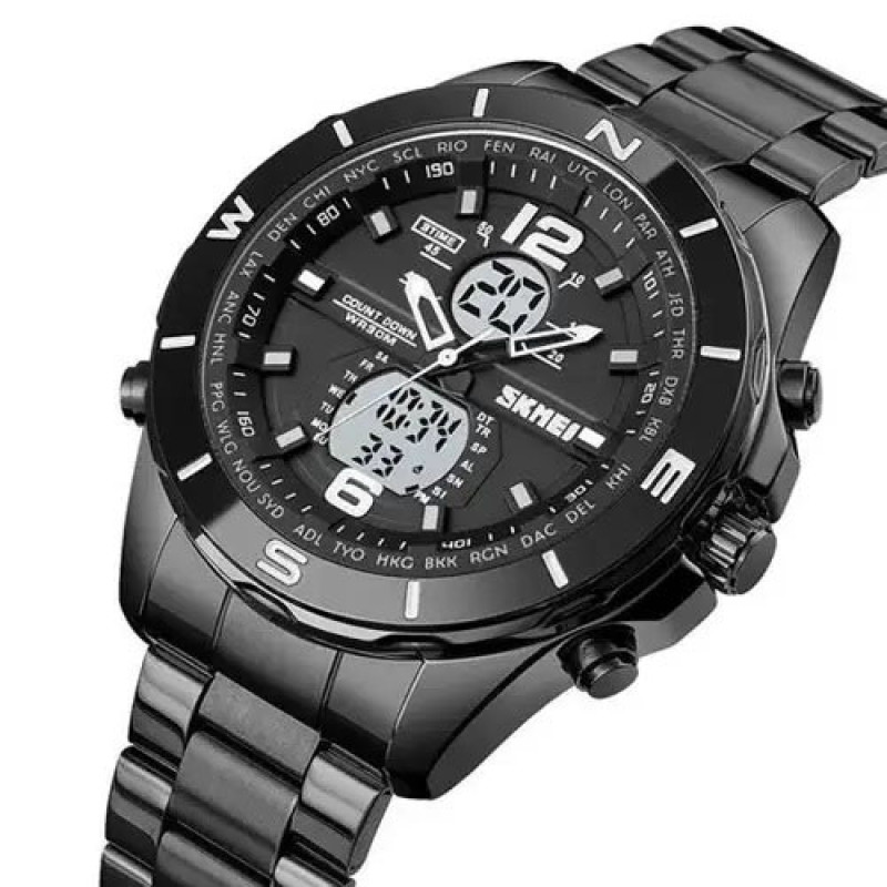 Годинник наручний чоловічий SKMEI 1670BKWT BLACK-WHITE. Колір: чорний