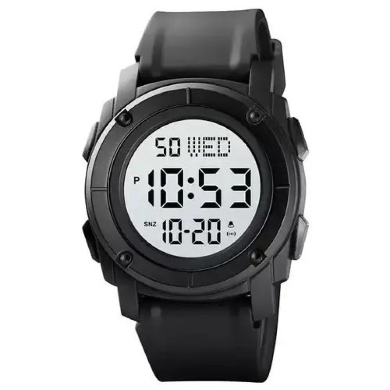 Годинник наручний чоловічий SKMEI 1853BKWT BLACK-WHITE, армійський годинник протиударний. Колір: чорний