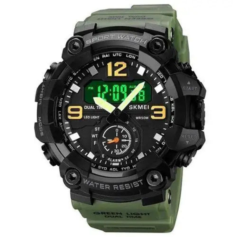 Годинник наручний чоловічий SKMEI 1965AG ARMY GREEN. Колір: зелений