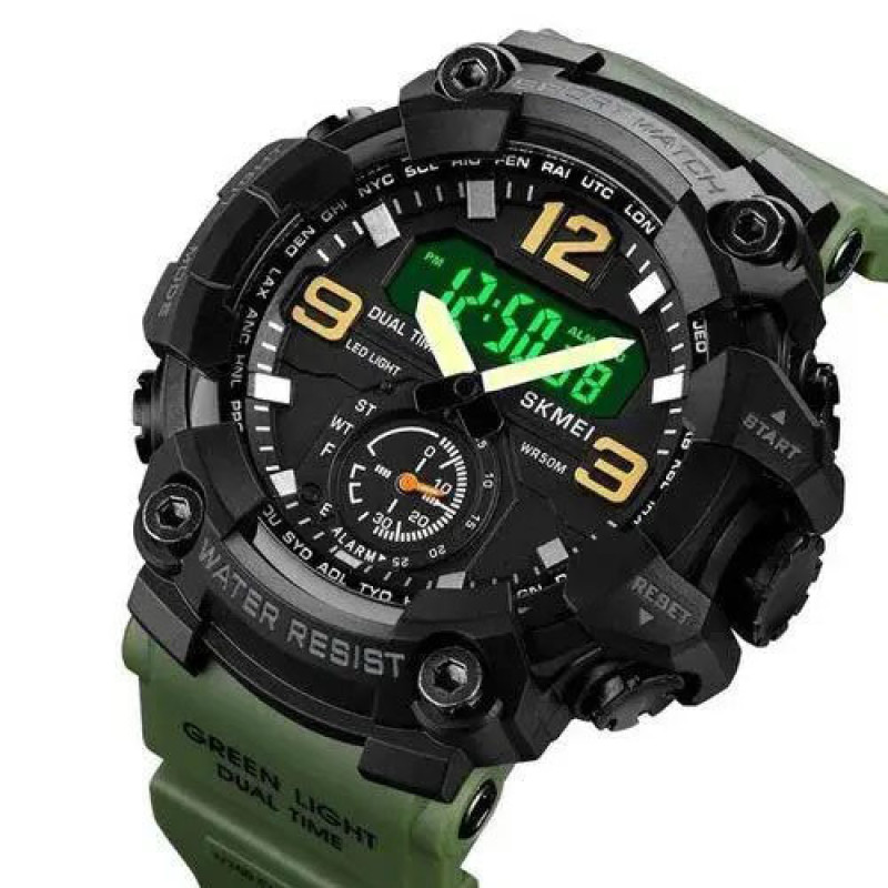 Годинник наручний чоловічий SKMEI 1965AG ARMY GREEN. Колір: зелений