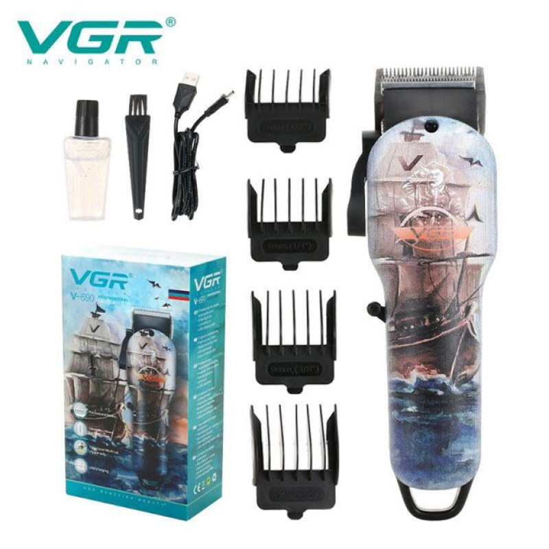 Акумуляторна машинка для стрижки VGR V-690 від USB Нержавіюча сталь