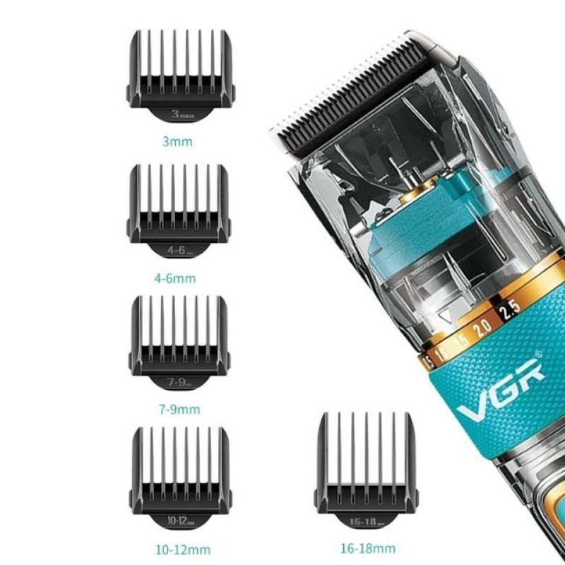 Машинка для стрижки волосся та бороди VGR V-695 з LED дисплеєм IPX7 ступінь вологозахисту