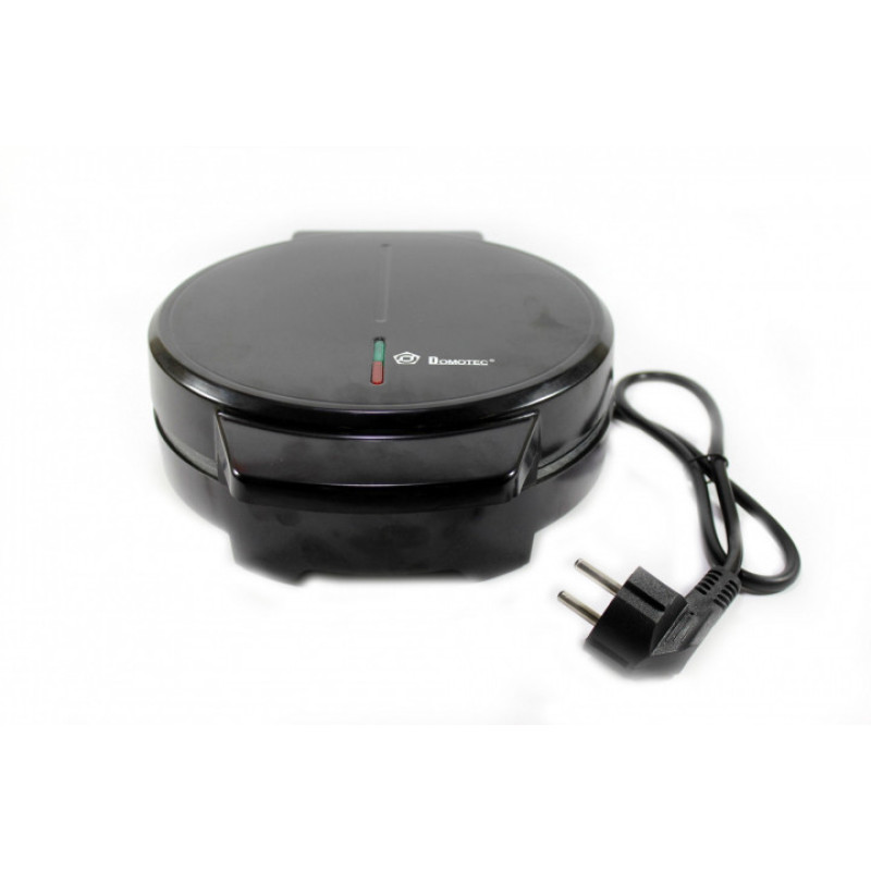 Вафельница DOMOTEC MS-7710 Чорна (1000Вт, кругла)