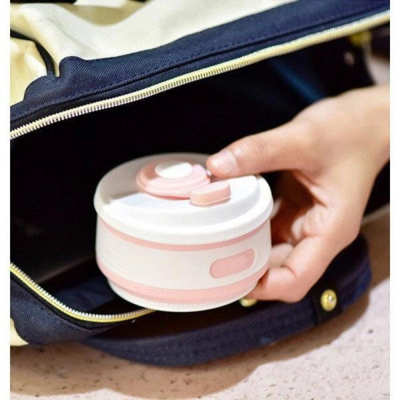Кружка туристична (складна / силіконова). Колір рожевий
