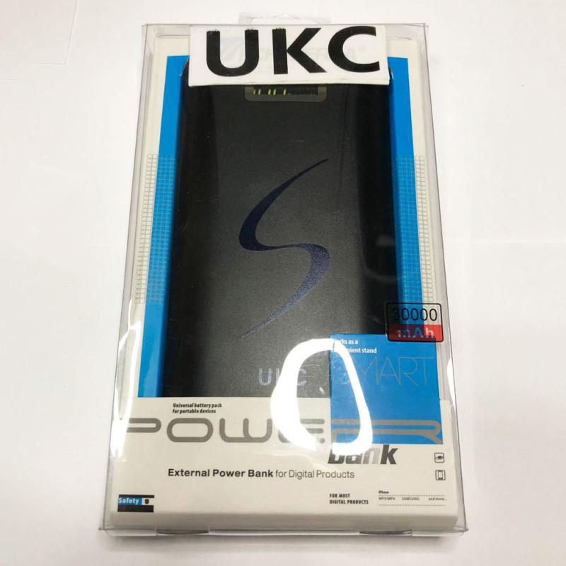 Мобільна зарядка Power Bank 30000/9600mAh UKC. Колір: чорний