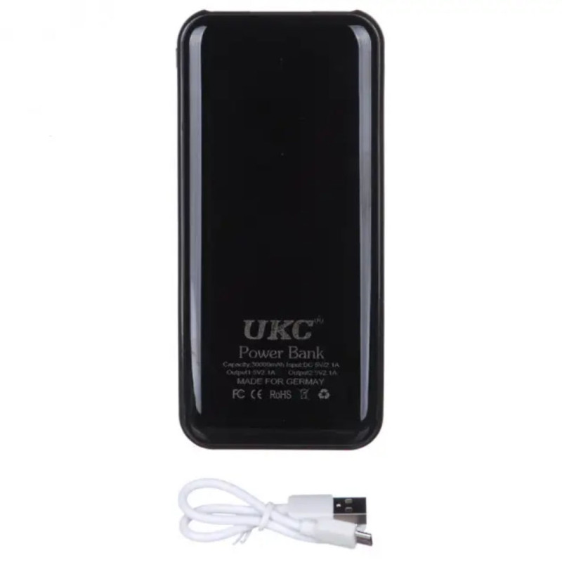 Мобільна зарядка Power Bank 30000/9600mAh UKC. Колір: чорний