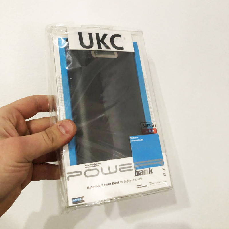 Мобільна зарядка Power Bank 30000/9600mAh UKC. Колір: чорний