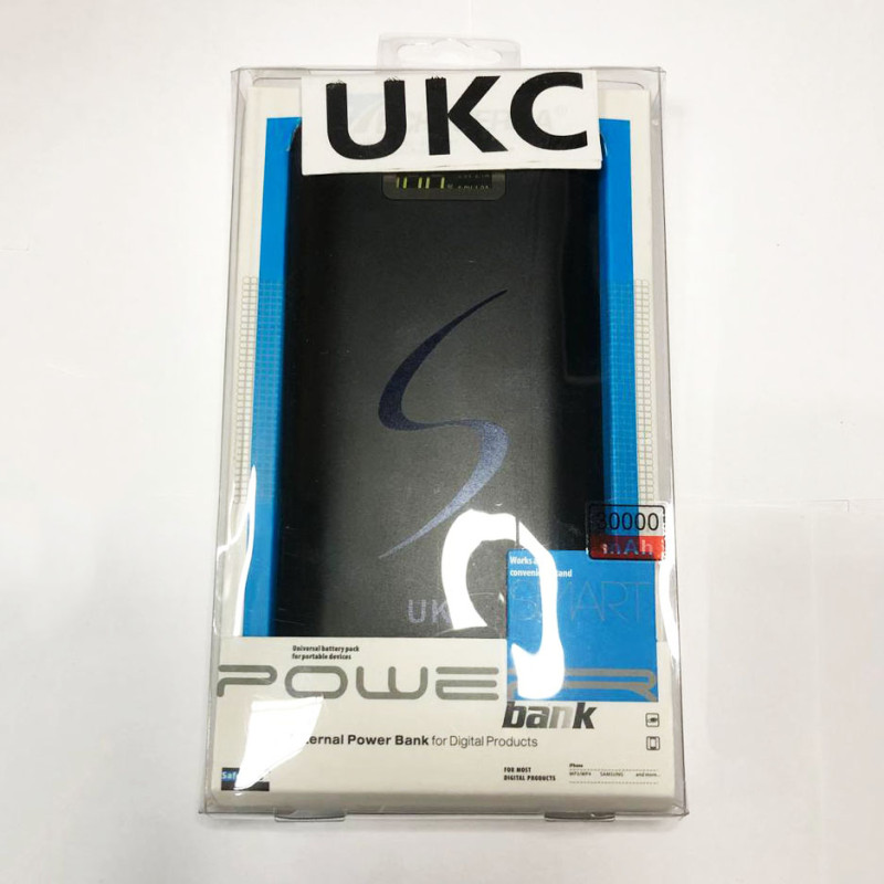 Мобільна зарядка Power Bank 30000/9600mAh UKC. Колір: чорний