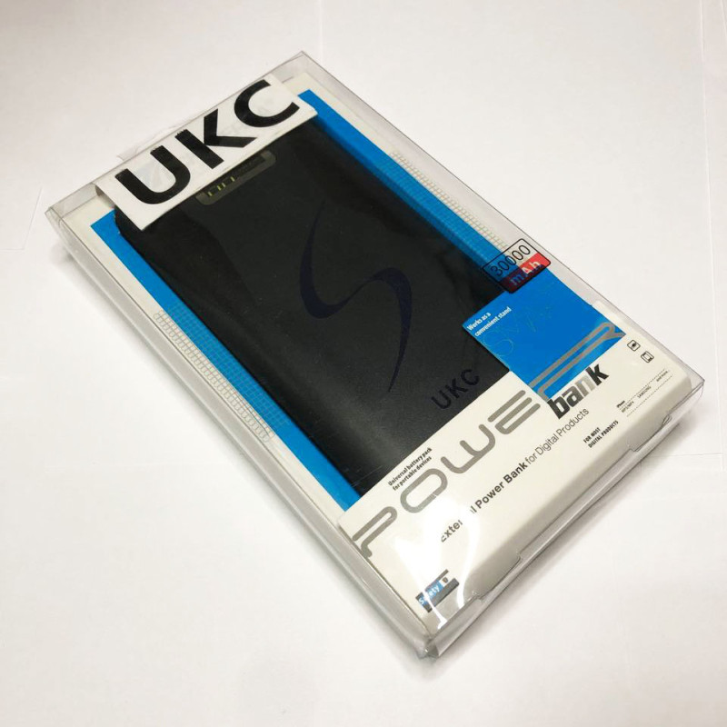 Мобільна зарядка Power Bank 30000/9600mAh UKC. Колір: чорний