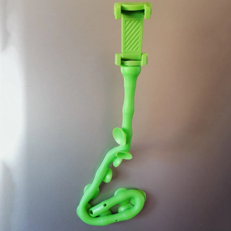 Гнучкий тримач для телефону з універсальними присосками Cute Worm Lazy Holder. Колір: зелений