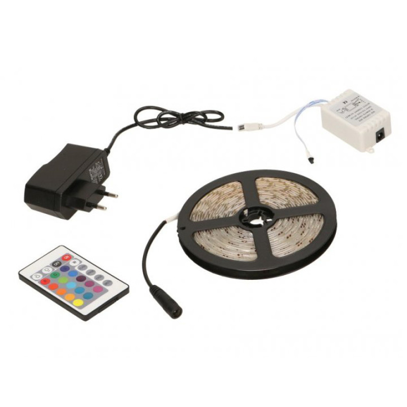 Світлодіодна стрічка SMD 5050 RGB LED 5 м IP65 з пультом та блоком живлення USB, 5м, Стрічка світлодіодна 5050